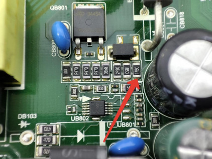 Область доработки подсветки на плате TP.VST59S.PB816 телевизора tf-led32s6